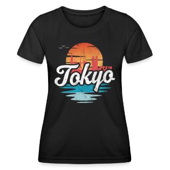 Tokio - Frauen Funktions-T-Shirt - Schwarz - Vorne - AI Model Female 172 light (172cm)