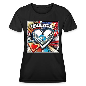 Follow your Heart - Frauen Funktions-T-Shirt - Schwarz - Vorne - AI Model Female 172 light (172cm)