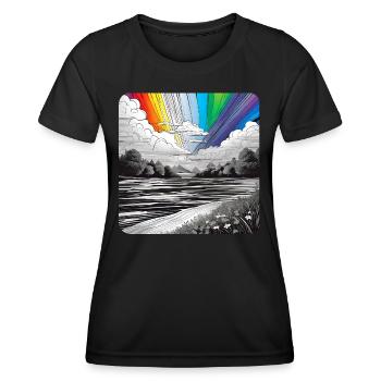Rainbow in nature and wilderness - Women's Functional T-Shirt - black - Front - AI Model Female 172 light (172cm)
