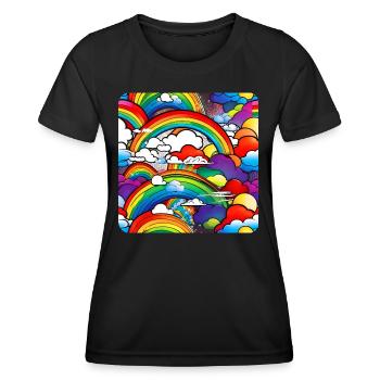 Rainbows and clouds - Women's Functional T-Shirt - black - Front - AI Model Female 172 light (172cm)