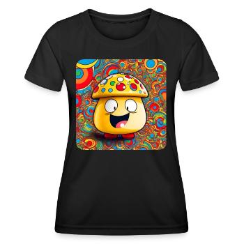 Funny Psychedelic Mushroom - Women's Functional T-Shirt - black - Front - AI Model Female 172 light (172cm)