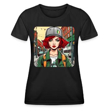 Cool Irish Redhead Girl - Women's Functional T-Shirt - black - Front - AI Model Female 172 light (172cm)