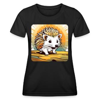 Cute little hedgehog - Women's Functional T-Shirt - black - Front - AI Model Female 172 light (172cm)