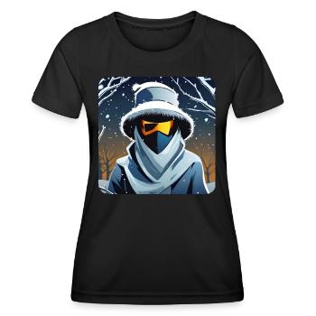 Cool Spooky Ghost with Glasses - Women's Functional T-Shirt - black - Front - AI Model Female 172 light (172cm)