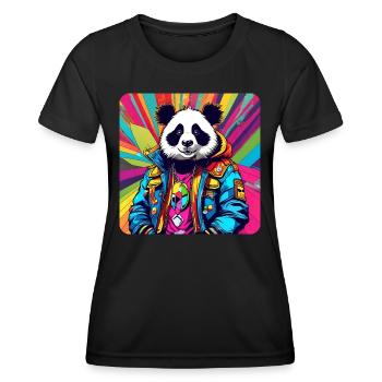 Cool Punk Panda Ours - T-shirt sport Femme - noir - Devant - AI Model Female 172 light (172cm)