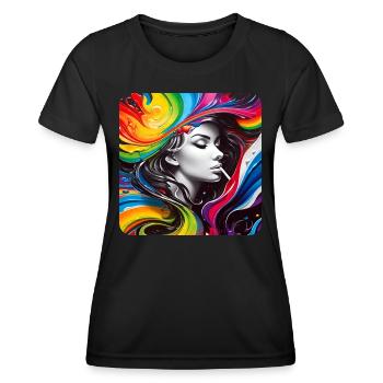 Coole Graffiti Frau - Frauen Funktions-T-Shirt - Schwarz - Vorne - AI Model Female 172 light (172cm)