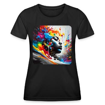 Woman in graffiti style - Women's Functional T-Shirt - black - Front - AI Model Female 172 light (172cm)