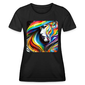 Woman in graffiti style - Women's Functional T-Shirt - black - Front - AI Model Female 172 light (172cm)