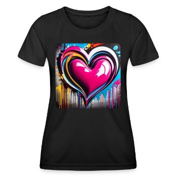 Heart in graffiti style - Women's Functional T-Shirt - black - Front - AI Model Female 172 light (172cm)