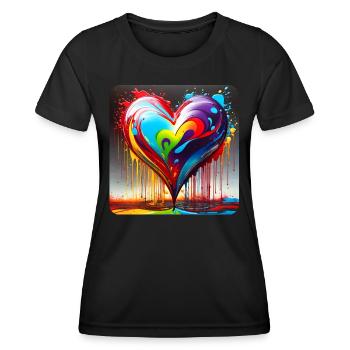Heart in graffiti style - Women's Functional T-Shirt - black - Front - AI Model Female 172 light (172cm)