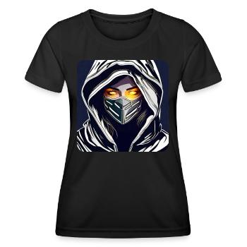 Fille cyberpunk anonyme cool - T-shirt sport Femme - noir - Devant - AI Model Female 172 light (172cm)
