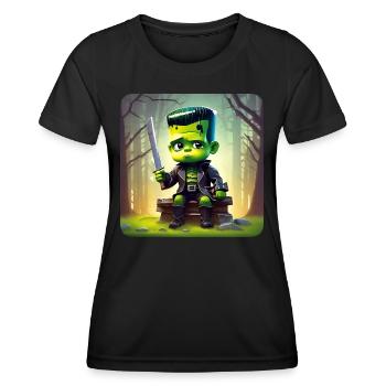 Cute little green monster - Women's Functional T-Shirt - black - Front - AI Model Female 172 light (172cm)