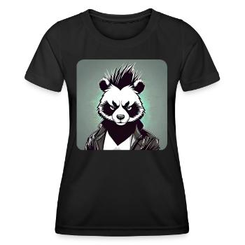 Cool Punk Panda Ours - T-shirt sport Femme - noir - Devant - AI Model Female 172 light (172cm)