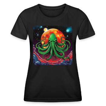 Unsterbliches Cthulhu Monster im Weltall - Frauen Funktions-T-Shirt - Schwarz - Vorne - AI Model Female 172 light (172cm)