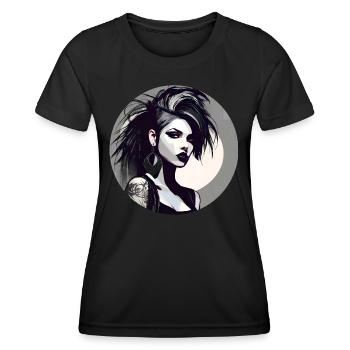 Cool gothic girl with tattoos - Women's Functional T-Shirt - black - Front - AI Model Female 172 light (172cm)