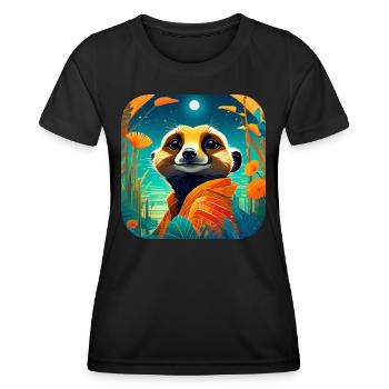 Suricate mignon - T-shirt sport Femme - noir - Devant - AI Model Female 172 light (172cm)