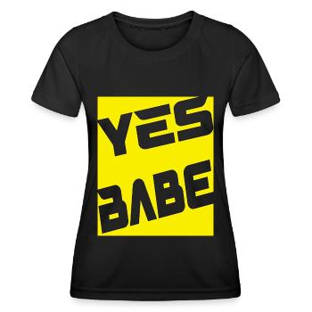 Yes Babe - Frauen Funktions-T-Shirt - Schwarz - Vorne - AI Model Female 172 light (172cm)