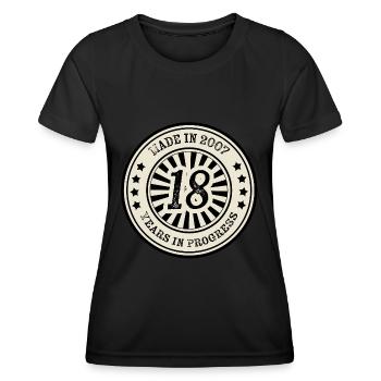 18 Anniversaire de l’âge - T-shirt sport Femme - noir - Devant - AI Model Female 172 light (172cm)