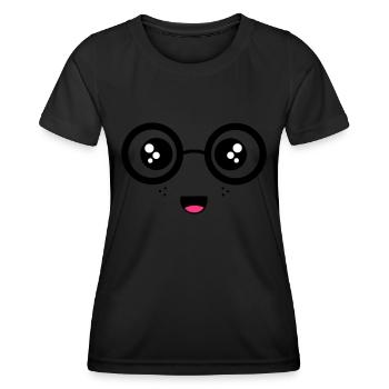 Nerdy Face - Women's Functional T-Shirt - black - Front - AI Model Female 172 light (172cm)