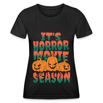 C'est La Saison Des Films D'Horreur D'Halloween - T-shirt sport Femme - noir - Devant - AI Model Female 172 light (172cm)