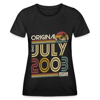 Juli 2003 Geburtstag Jahrgang 2003 geboren - Frauen Funktions-T-Shirt - Schwarz - Vorne - AI Model Female 172 light (172cm)