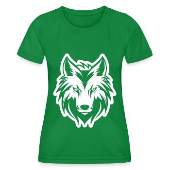 Wolf Kopf - Frauen Funktions-T-Shirt - Kelly Green - Vorne - AI Model Female 172 dark (172cm)