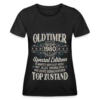 Oldtimer Baujahr Jahrgang 1980 Geburtstag Geschenk - Frauen Funktions-T-Shirt - Schwarz - Vorne - AI Model Female 172 light (172cm)