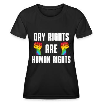Rainbow Faust Queer Revolution Cadeau LGBT - T-shirt sport Femme - noir - Devant - AI Model Female 172 light (172cm)