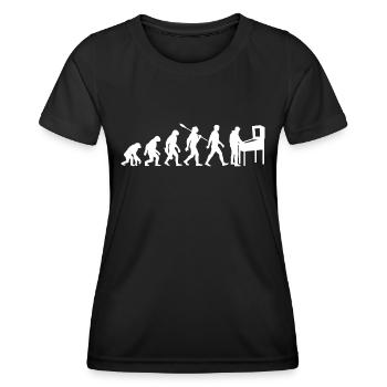 Evolution - Pinball - Flipper - Automat - Frauen Funktions-T-Shirt - Schwarz - Vorne - AI Model Female 172 light (172cm)