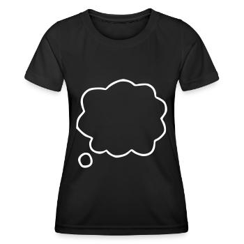 Emoji Denkblase Skizze weiß - Frauen Funktions-T-Shirt - Schwarz - Vorne - AI Model Female 172 light (172cm)