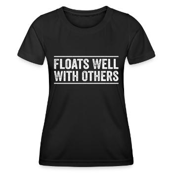 Summer River Floats Well With Others Float Trip - Women's Functional T-Shirt - black - Front - AI Model Female 172 light (172cm)