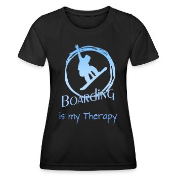 snowboard, Snowboarding, boarding - Frauen Funktions-T-Shirt - Schwarz - Vorne - AI Model Female 172 light (172cm)