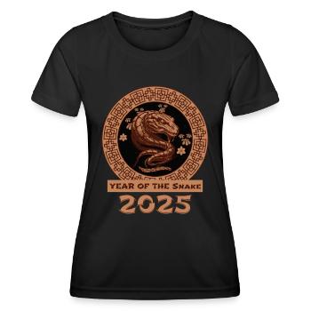 2025 Year of the Snake Chinese Zodiac - Women's Functional T-Shirt - black - Front - AI Model Female 172 light (172cm)