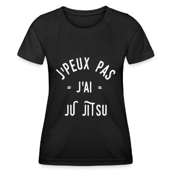 J’peux pas j’ai ju-jitsu - T-shirt sport Femme - noir - Devant - AI Model Female 172 light (172cm)