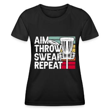 Disc Golf Disc Golfing - Women's Functional T-Shirt - black - Front - AI Model Female 172 light (172cm)