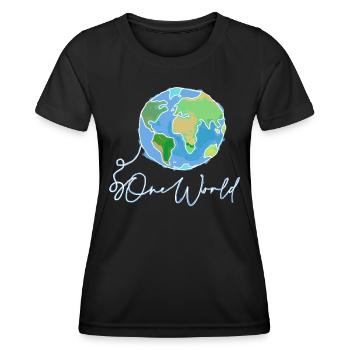 Monde - T-shirt sport Femme - noir - Devant - AI Model Female 172 light (172cm)