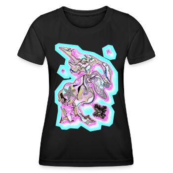 Brouillard de points - T-shirt sport Femme - noir - Devant - AI Model Female 172 light (172cm)