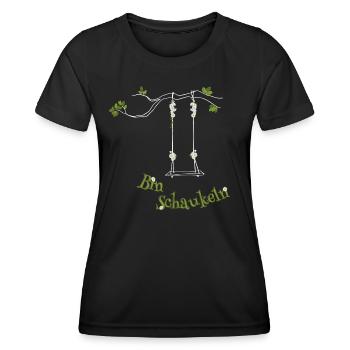 Bin schaukeln weiß - Frauen Funktions-T-Shirt - Schwarz - Vorne - AI Model Female 172 light (172cm)