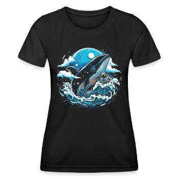 Weltraum-Wal-Fantasie - Frauen Funktions-T-Shirt - Schwarz - Vorne - AI Model Female 172 light (172cm)