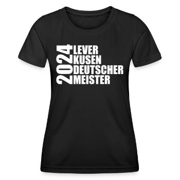 Leverkusen - Deutscher Meister 2024 - Frauen Funktions-T-Shirt - Schwarz - Vorne - AI Model Female 172 light (172cm)