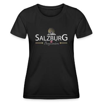 Salzburg Bergwandern - Frauen Funktions-T-Shirt - Schwarz - Vorne - AI Model Female 172 light (172cm)