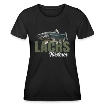 Lachs Flüsterer - Frauen Funktions-T-Shirt - Schwarz - Vorne - AI Model Female 172 light (172cm)