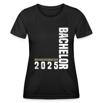 Bachelor Bauingenieurwesen 2025 - Frauen Funktions-T-Shirt - Schwarz - Vorne - AI Model Female 172 light (172cm)
