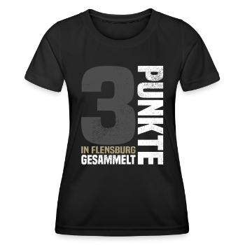 3 Punkte in Flensburg - Frauen Funktions-T-Shirt - Schwarz - Vorne - AI Model Female 172 light (172cm)