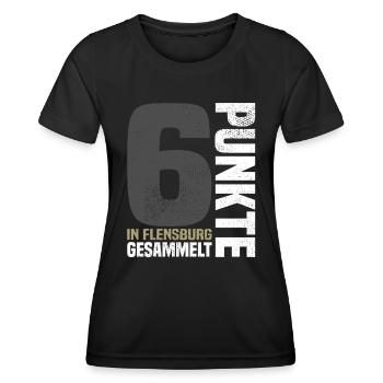 6 Punkte in Flensburg - Frauen Funktions-T-Shirt - Schwarz - Vorne - AI Model Female 172 light (172cm)