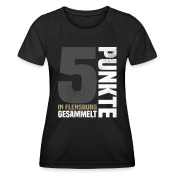 5 Punkte in Flensburg - Frauen Funktions-T-Shirt - Schwarz - Vorne - AI Model Female 172 light (172cm)