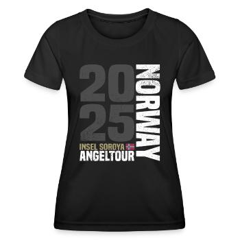 Soroya Norwegen Angeltour 2025 - Frauen Funktions-T-Shirt - Schwarz - Vorne - AI Model Female 172 light (172cm)