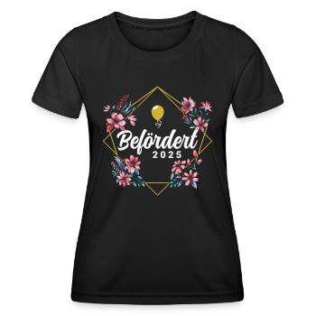 Befördert 2025 - Frauen Funktions-T-Shirt - Schwarz - Vorne - AI Model Female 172 light (172cm)