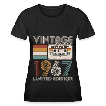 Vintage 1967 Vintage Born Anniversaire Rétro - T-shirt sport Femme - noir - Devant - AI Model Female 172 light (172cm)