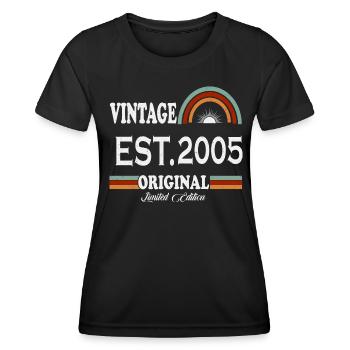 2005 vintage vintage cadeau d’anniversaire rétro - T-shirt sport Femme - noir - Devant - AI Model Female 172 light (172cm)